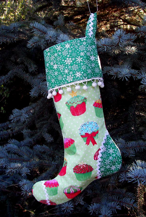 Green Polka Dot Christmas stocking