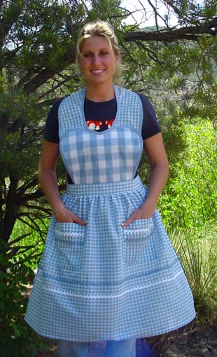 Heart Apron in Blue Gingham