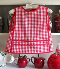 Toddler apron in red gingham